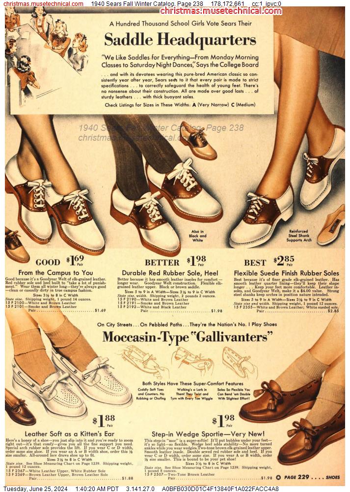 1940 Sears Fall Winter Catalog, Page 238