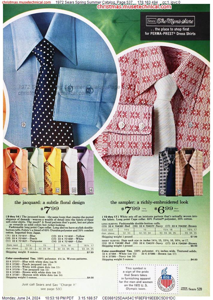 1972 Sears Spring Summer Catalog, Page 537
