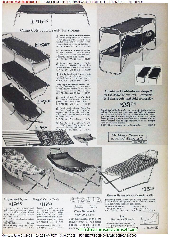1966 Sears Spring Summer Catalog, Page 691