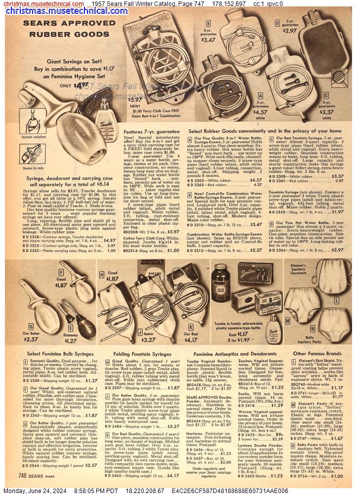 1957 Sears Fall Winter Catalog, Page 747