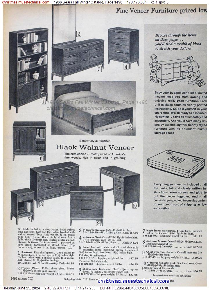 1966 Sears Fall Winter Catalog, Page 1490