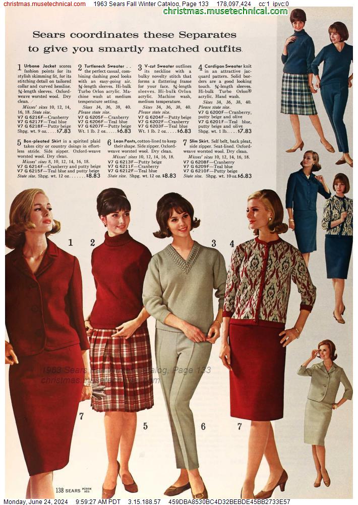 1963 Sears Fall Winter Catalog, Page 133