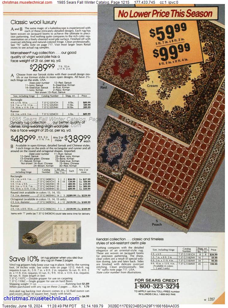 1985 Sears Fall Winter Catalog, Page 1215