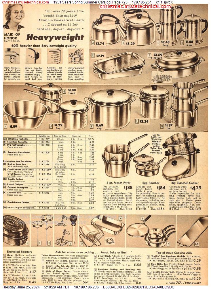 1951 Sears Spring Summer Catalog, Page 725