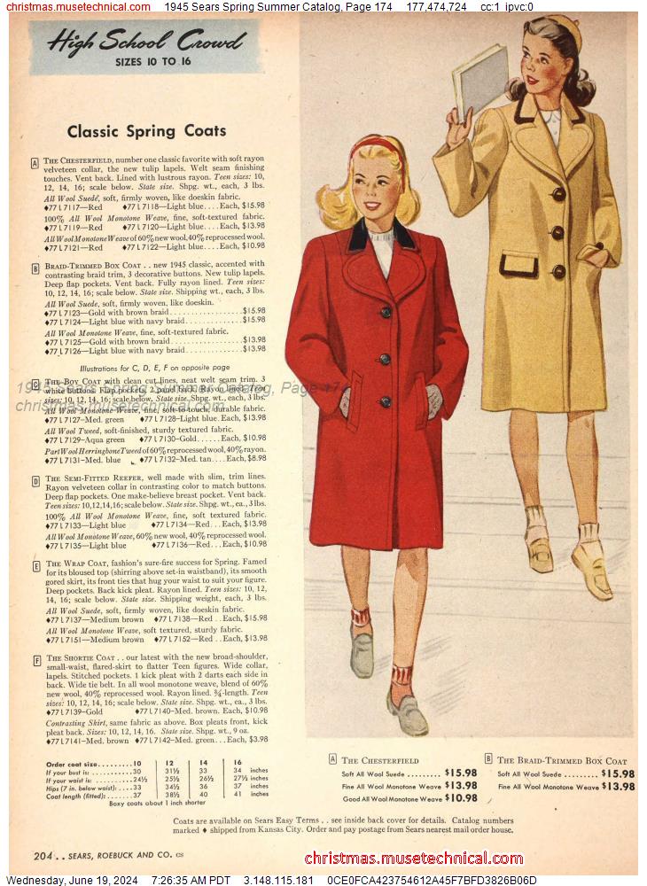 1945 Sears Spring Summer Catalog, Page 174