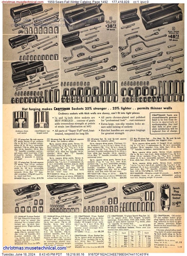 1959 Sears Fall Winter Catalog, Page 1492