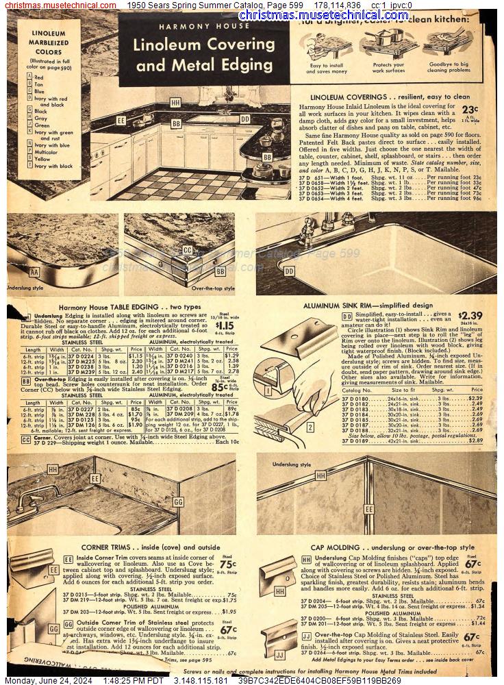 1950 Sears Spring Summer Catalog, Page 599