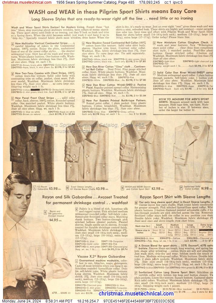 1956 Sears Spring Summer Catalog, Page 485