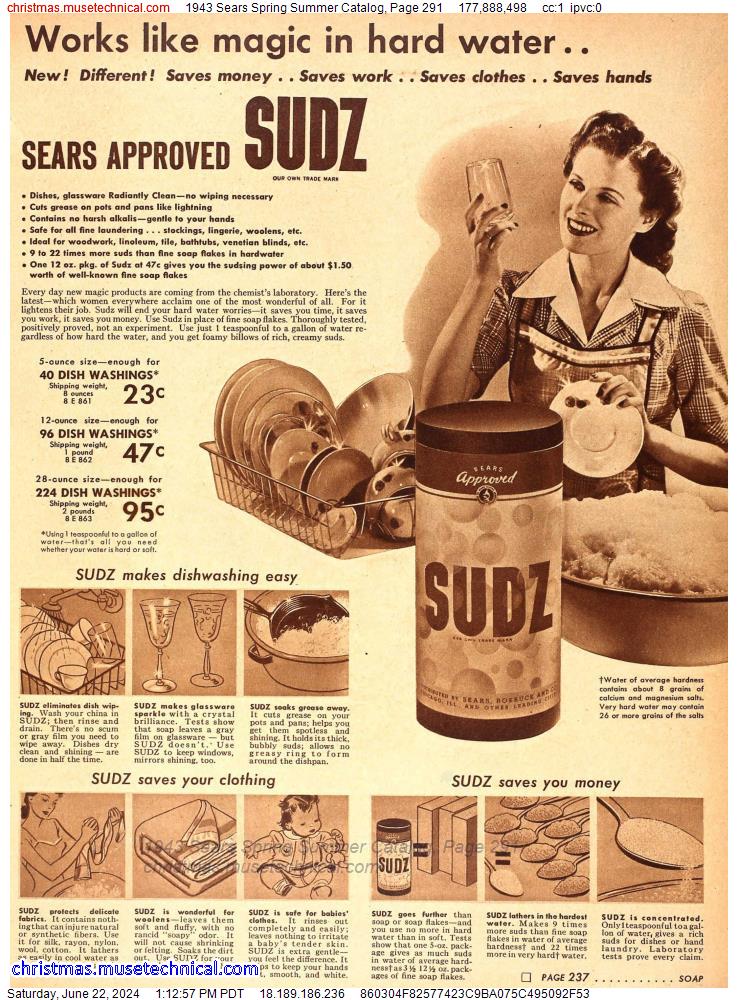 1943 Sears Spring Summer Catalog, Page 291