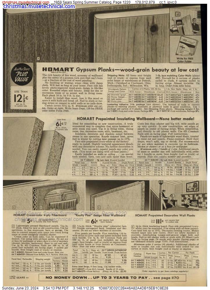 1959 Sears Spring Summer Catalog, Page 1220