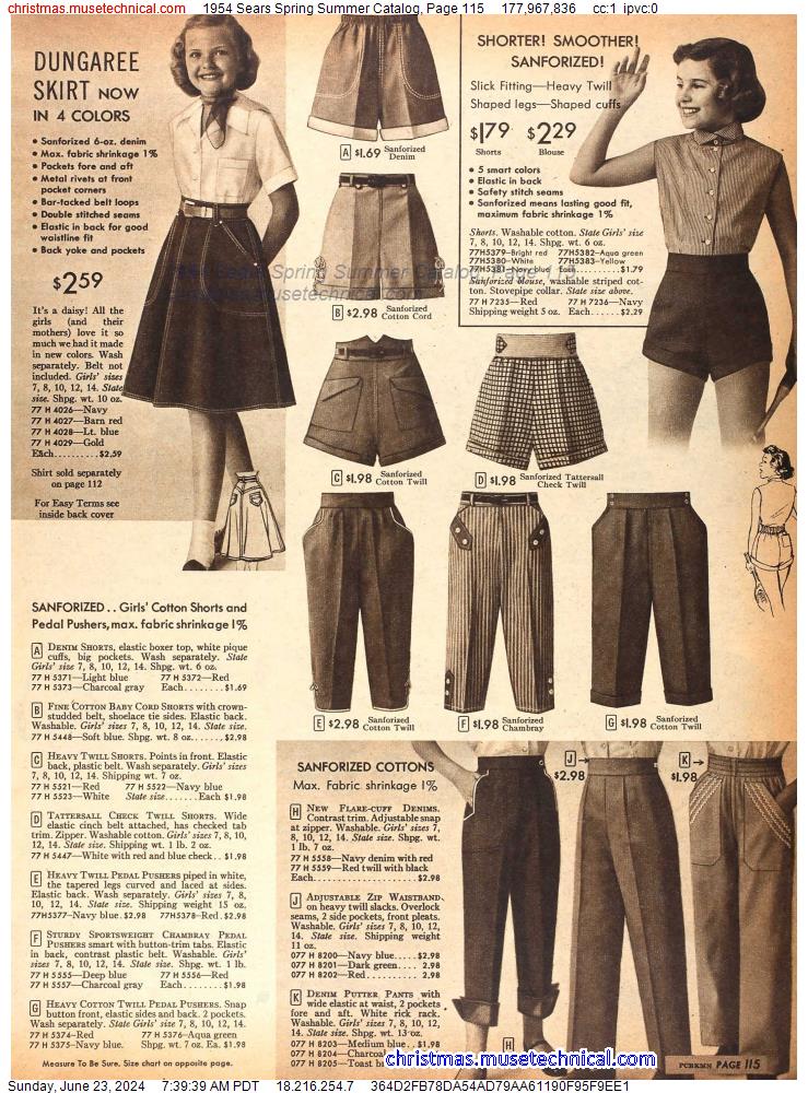 1954 Sears Spring Summer Catalog, Page 115