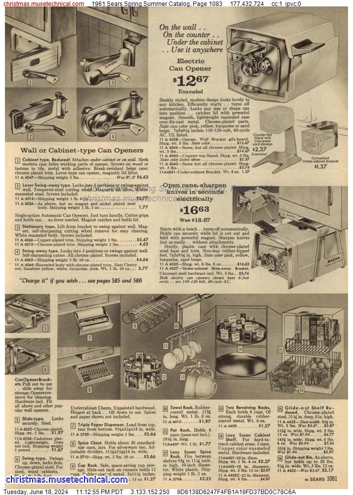 1961 Sears Spring Summer Catalog, Page 1083