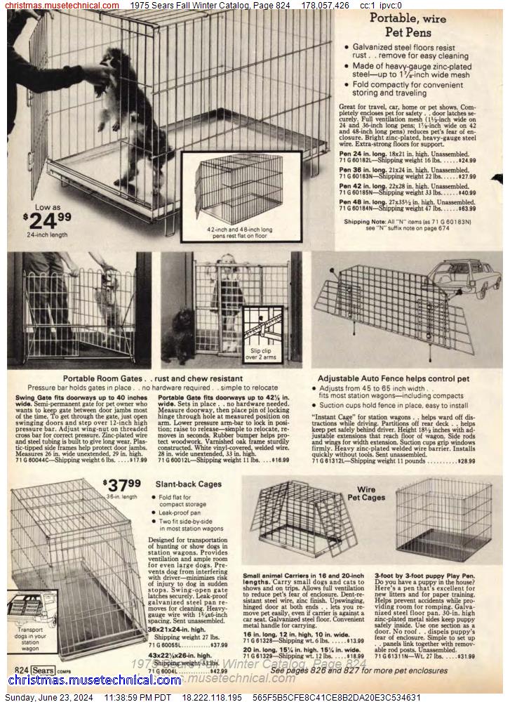 1975 Sears Fall Winter Catalog, Page 824