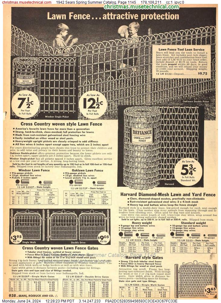 1942 Sears Spring Summer Catalog, Page 1145