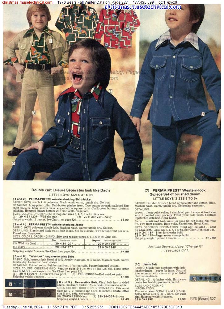1976 Sears Fall Winter Catalog, Page 327