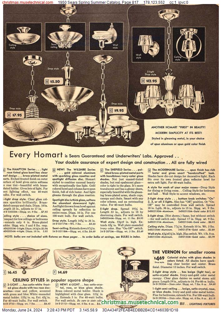1950 Sears Spring Summer Catalog, Page 817