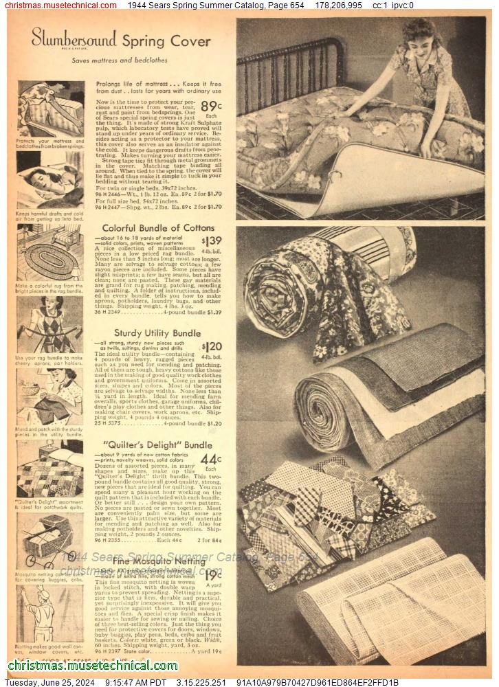 1944 Sears Spring Summer Catalog, Page 654