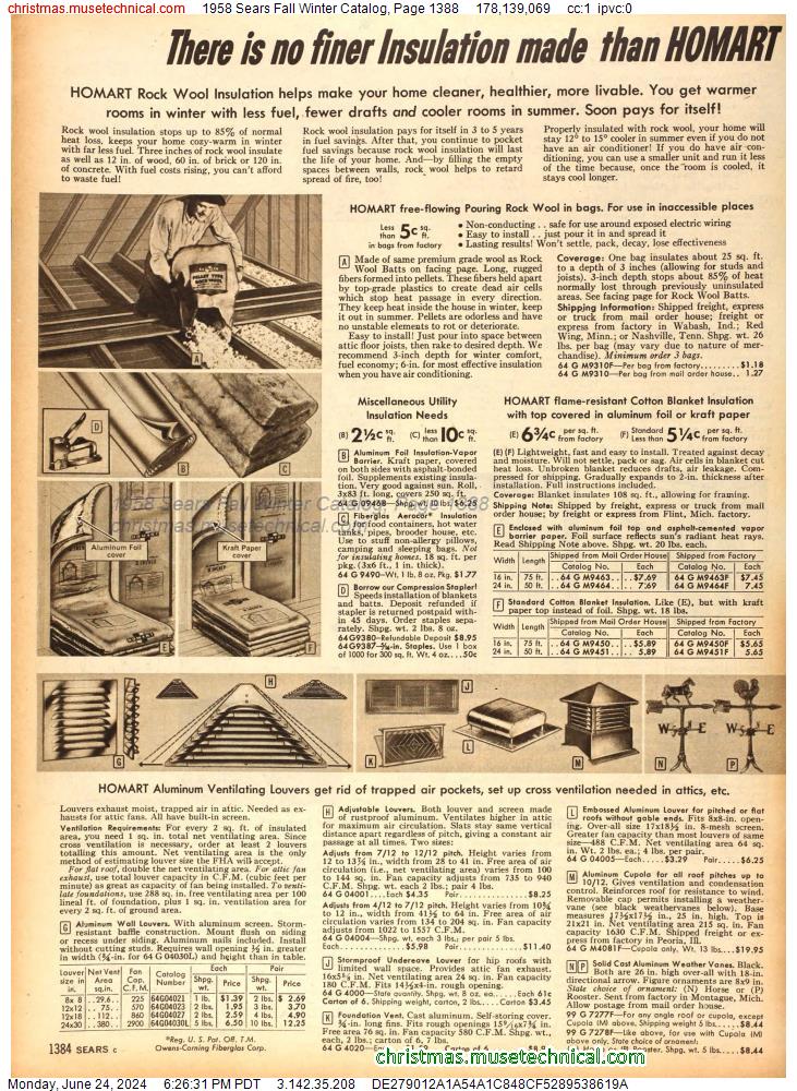 1958 Sears Fall Winter Catalog, Page 1388
