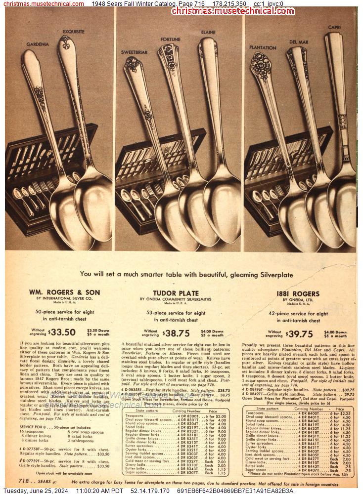 1948 Sears Fall Winter Catalog, Page 716