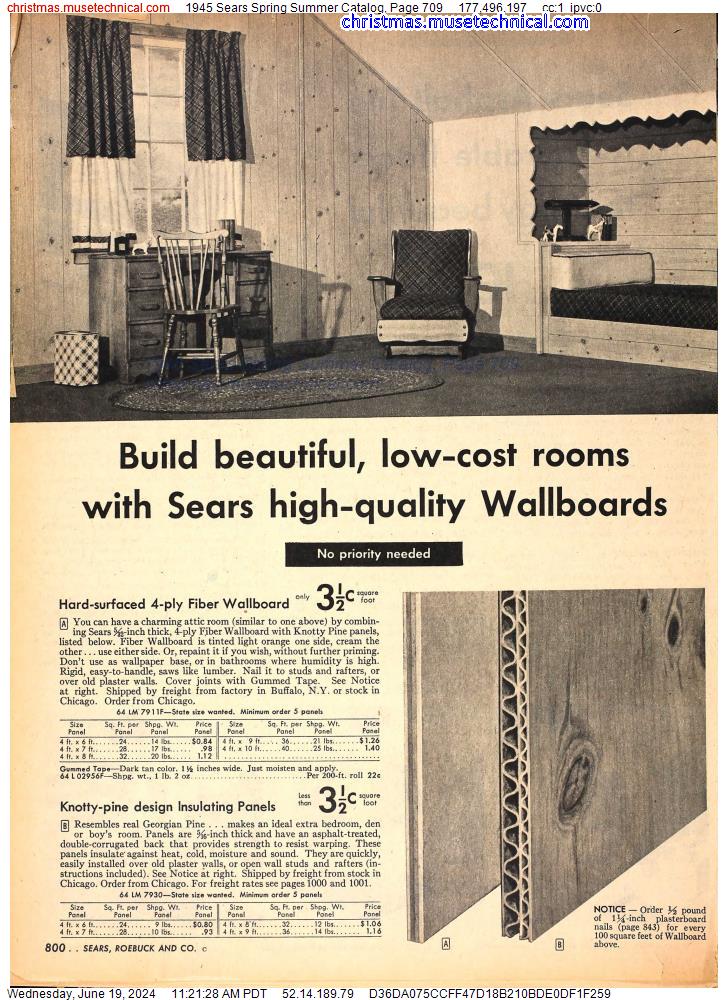1945 Sears Spring Summer Catalog, Page 709
