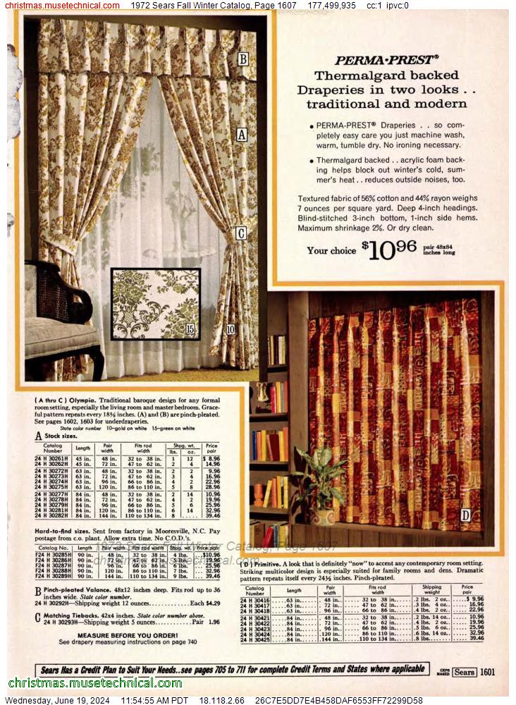 1972 Sears Fall Winter Catalog, Page 1607
