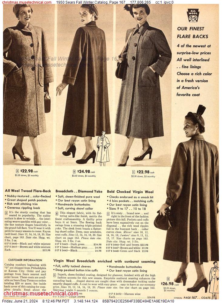1950 Sears Fall Winter Catalog, Page 167
