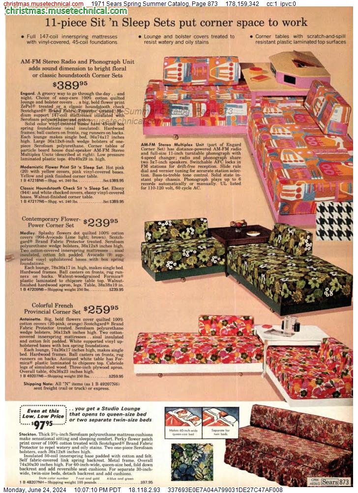 1971 Sears Spring Summer Catalog, Page 873