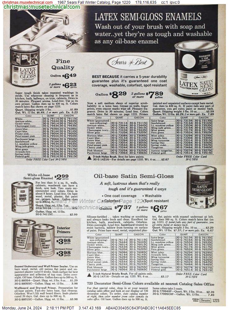 1967 Sears Fall Winter Catalog, Page 1220