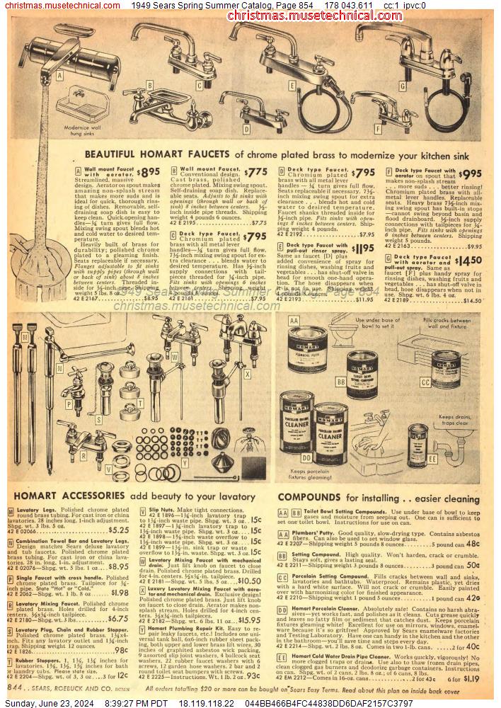 1949 Sears Spring Summer Catalog, Page 854