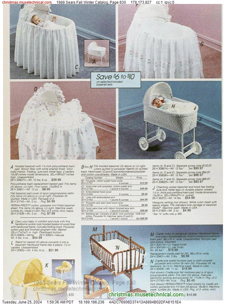 1988 Sears Fall Winter Catalog, Page 630