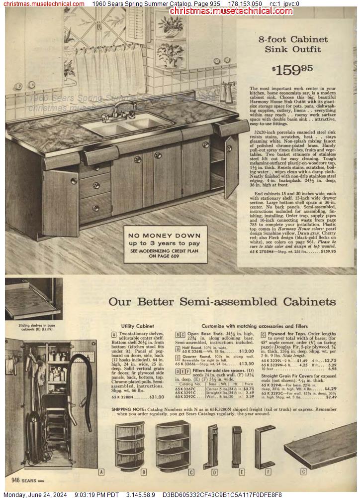 1960 Sears Spring Summer Catalog, Page 935