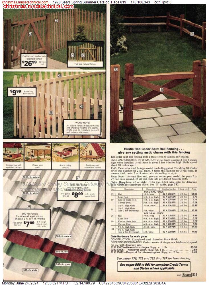1978 Sears Spring Summer Catalog, Page 819