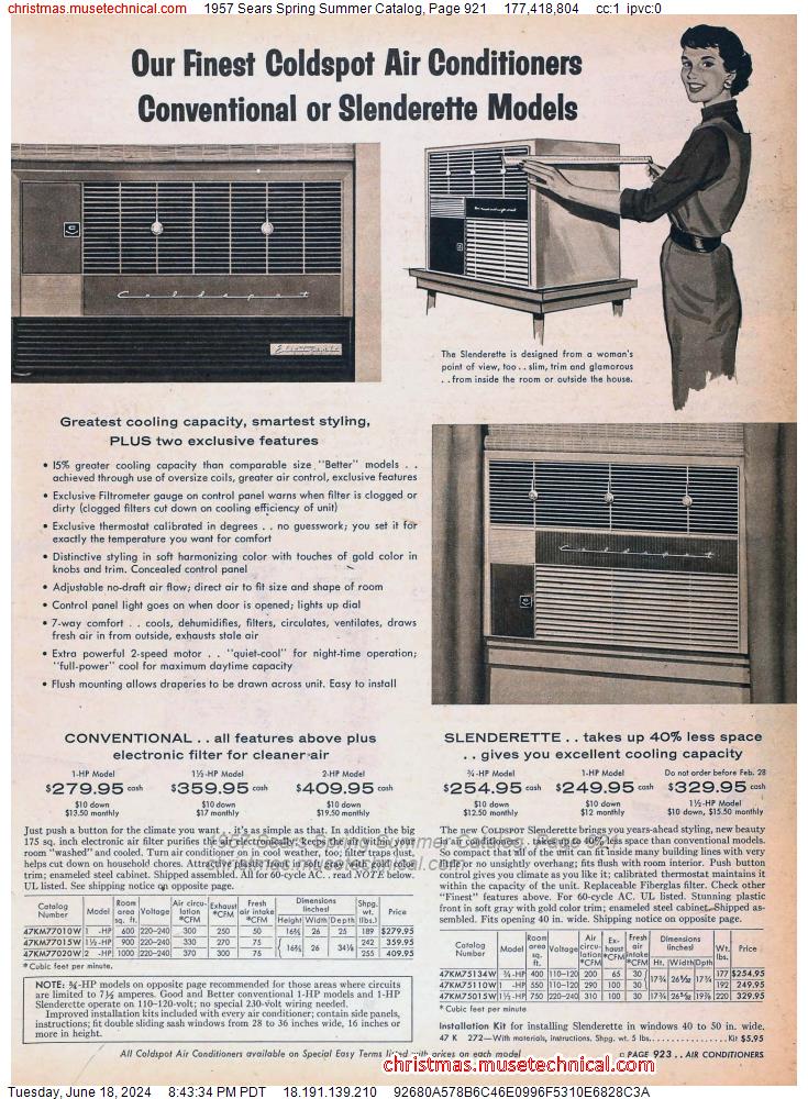 1957 Sears Spring Summer Catalog, Page 921