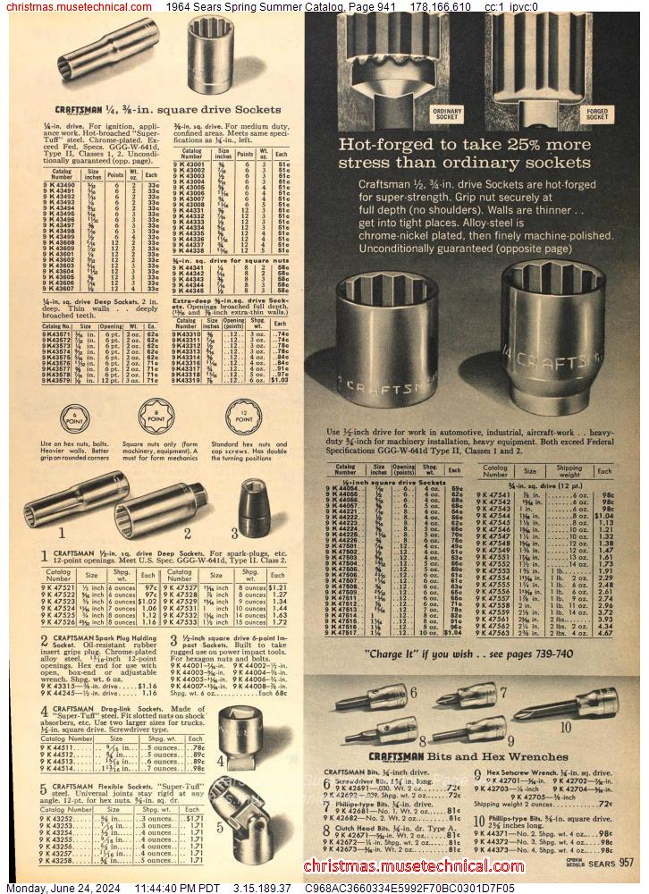 1964 Sears Spring Summer Catalog, Page 941