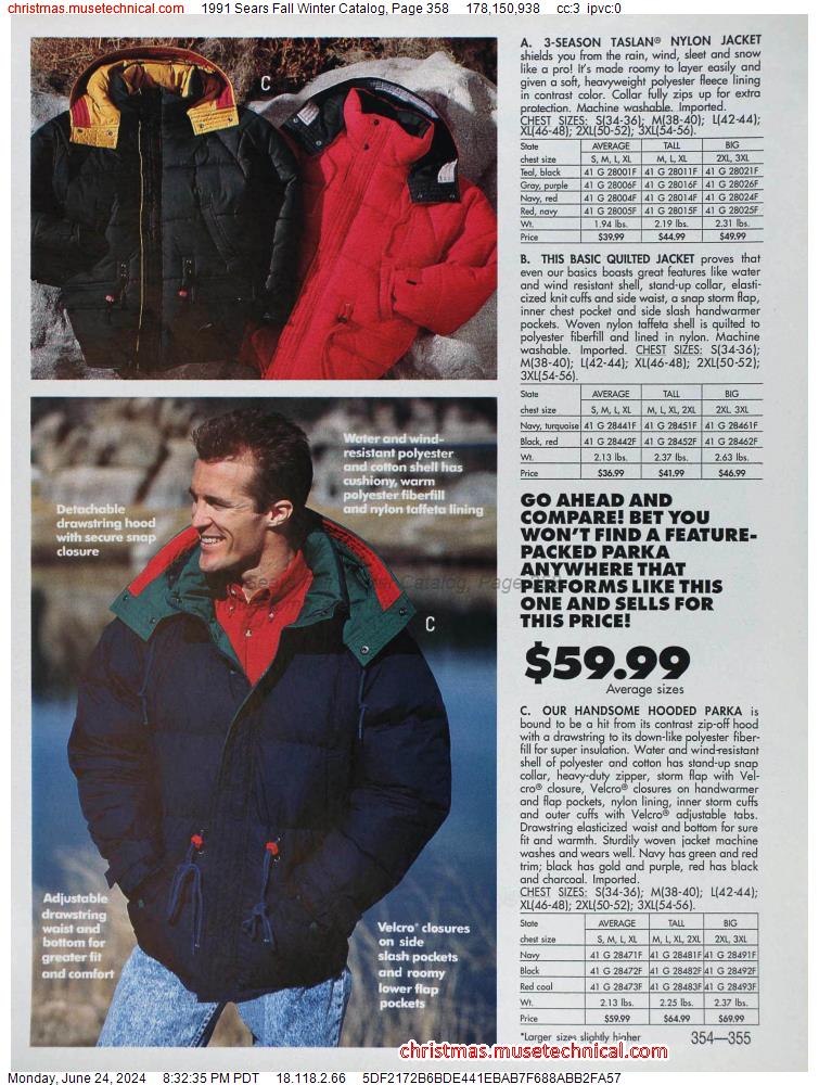 1991 Sears Fall Winter Catalog, Page 358