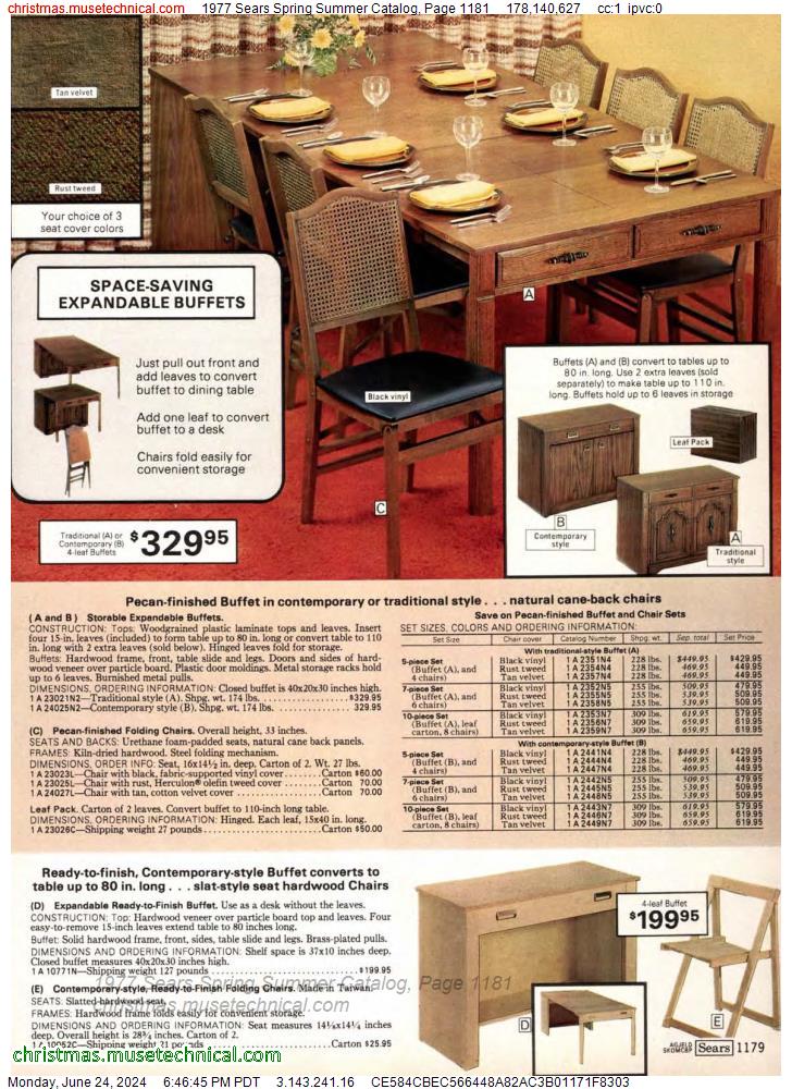 1977 Sears Spring Summer Catalog, Page 1181
