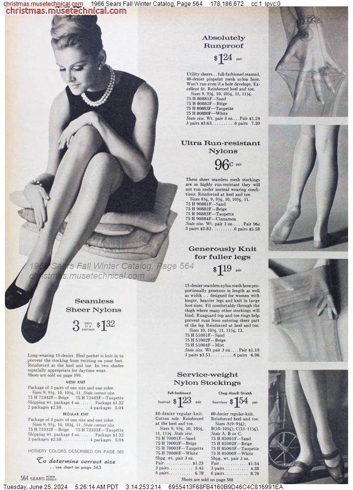 1966 Sears Fall Winter Catalog, Page 564