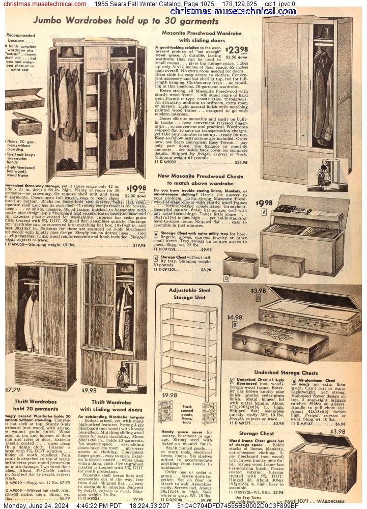 1955 Sears Fall Winter Catalog, Page 1075