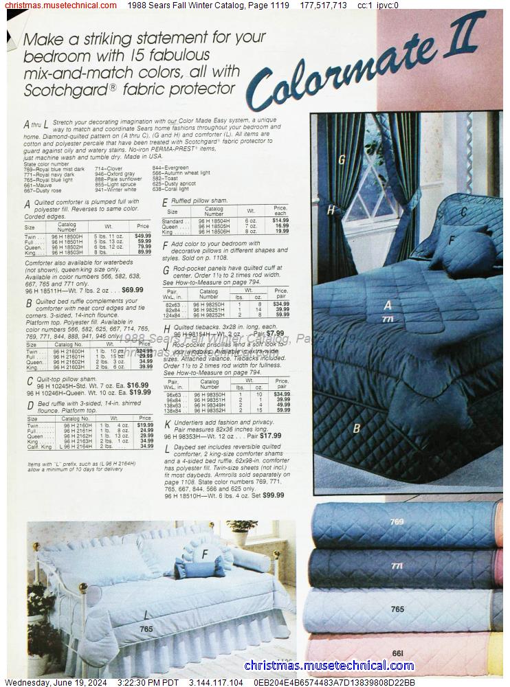 1988 Sears Fall Winter Catalog, Page 1119