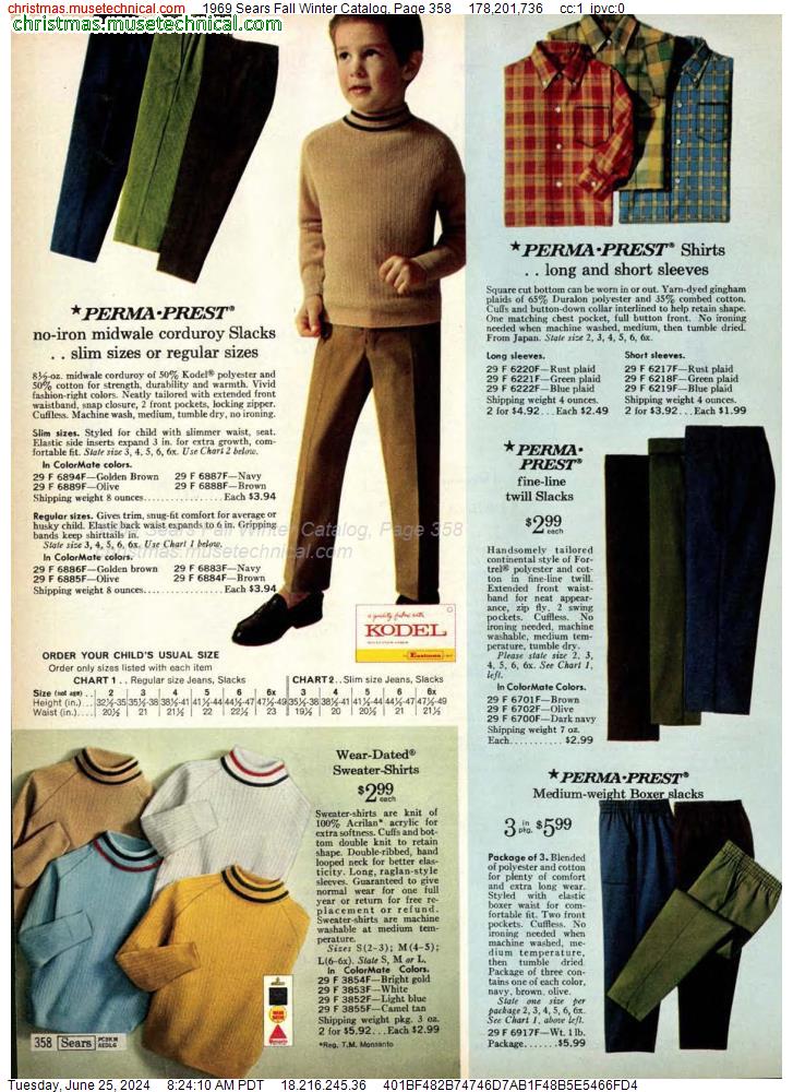 1969 Sears Fall Winter Catalog, Page 358