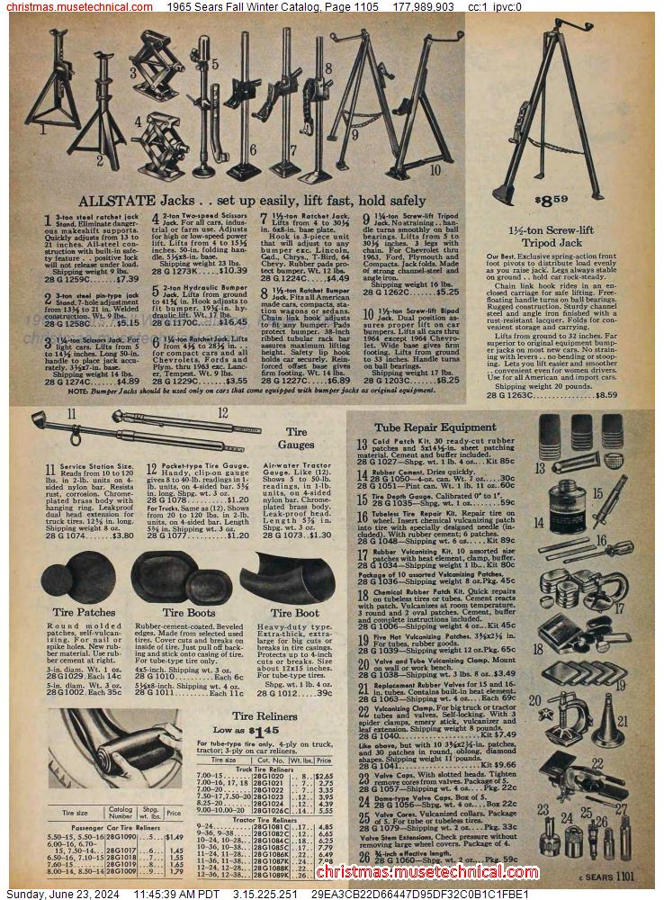 1965 Sears Fall Winter Catalog, Page 1105