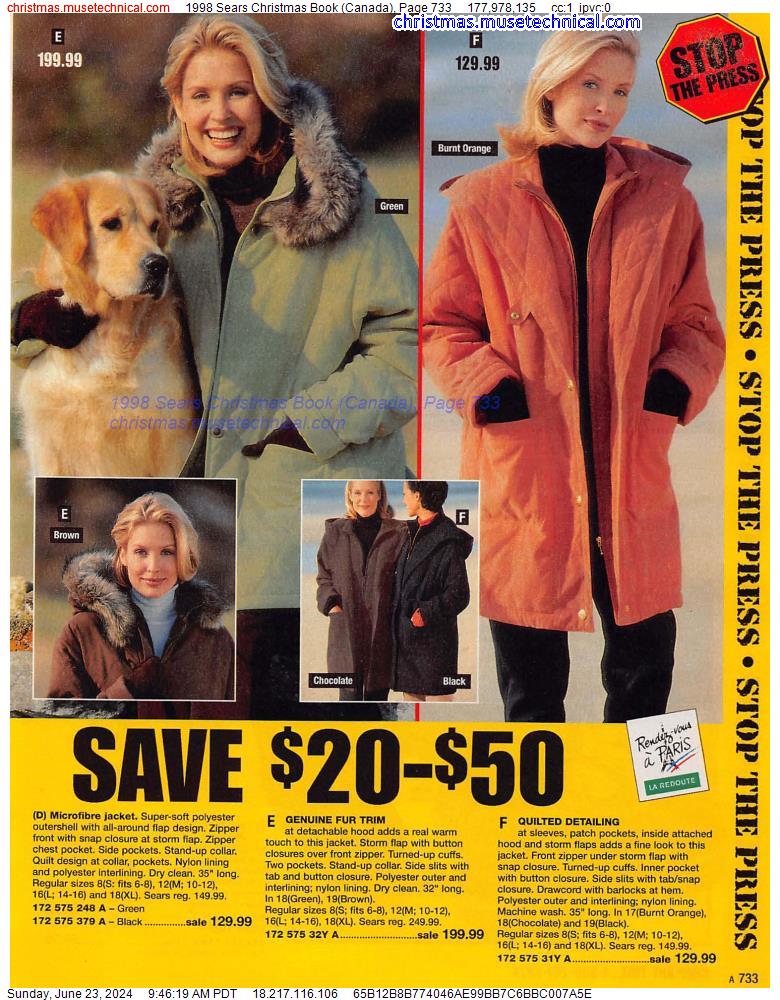 1998 Sears Christmas Book (Canada), Page 733