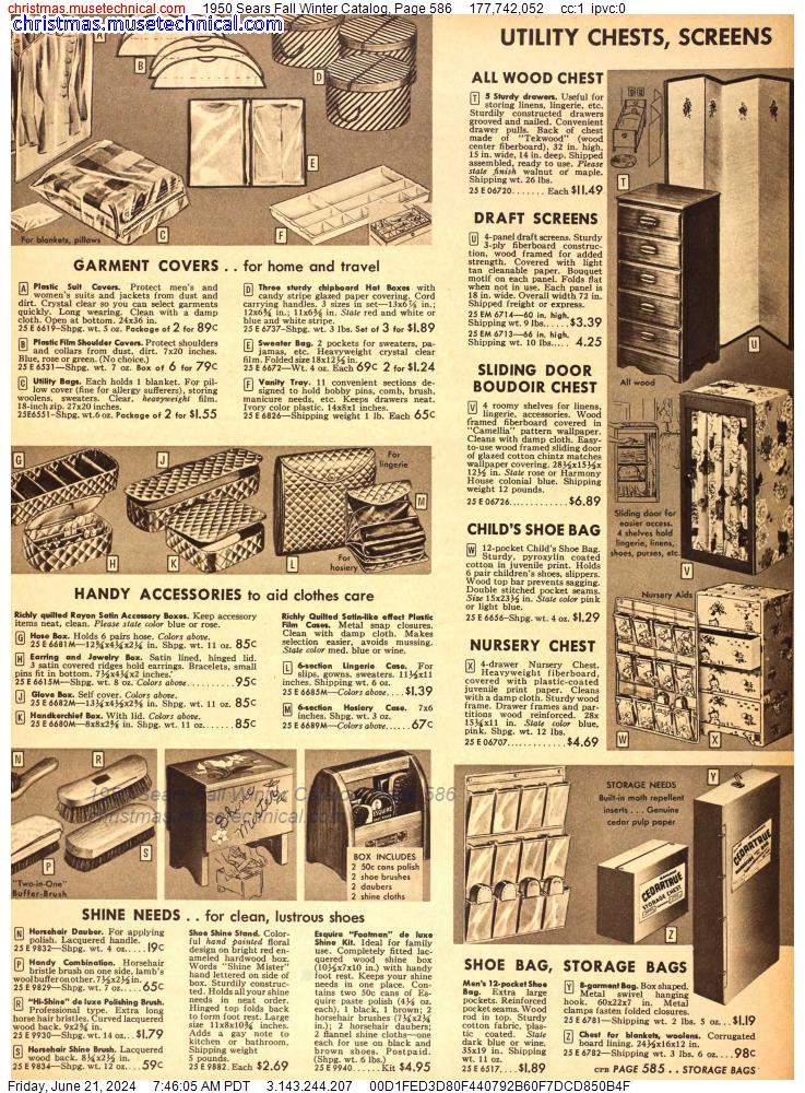 1950 Sears Fall Winter Catalog, Page 586