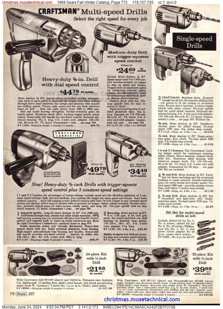 1969 Sears Fall Winter Catalog, Page 772