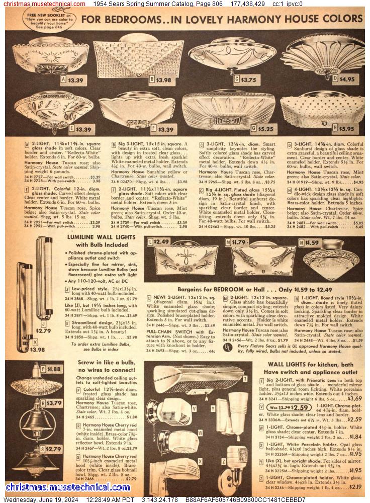 1954 Sears Spring Summer Catalog, Page 806
