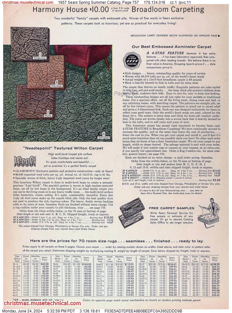 1957 Sears Spring Summer Catalog, Page 757