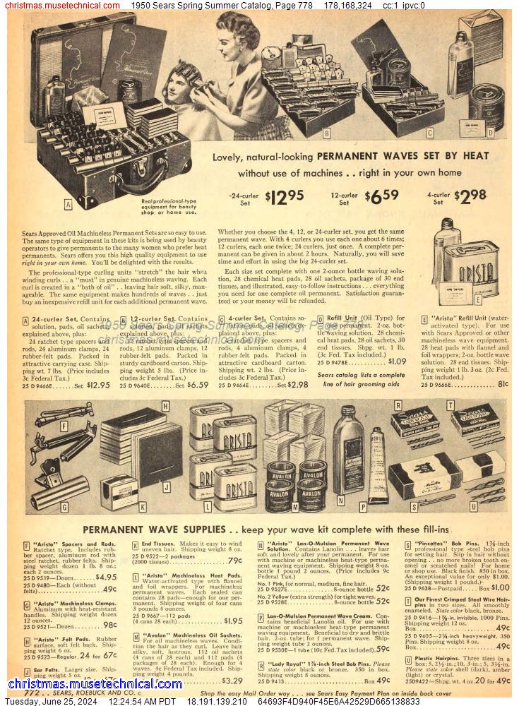 1950 Sears Spring Summer Catalog, Page 778