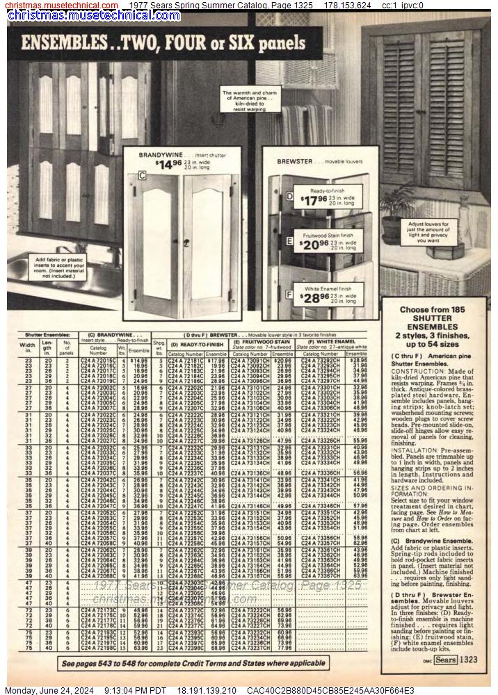1977 Sears Spring Summer Catalog, Page 1325