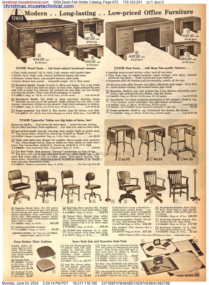 1958 Sears Fall Winter Catalog, Page 975
