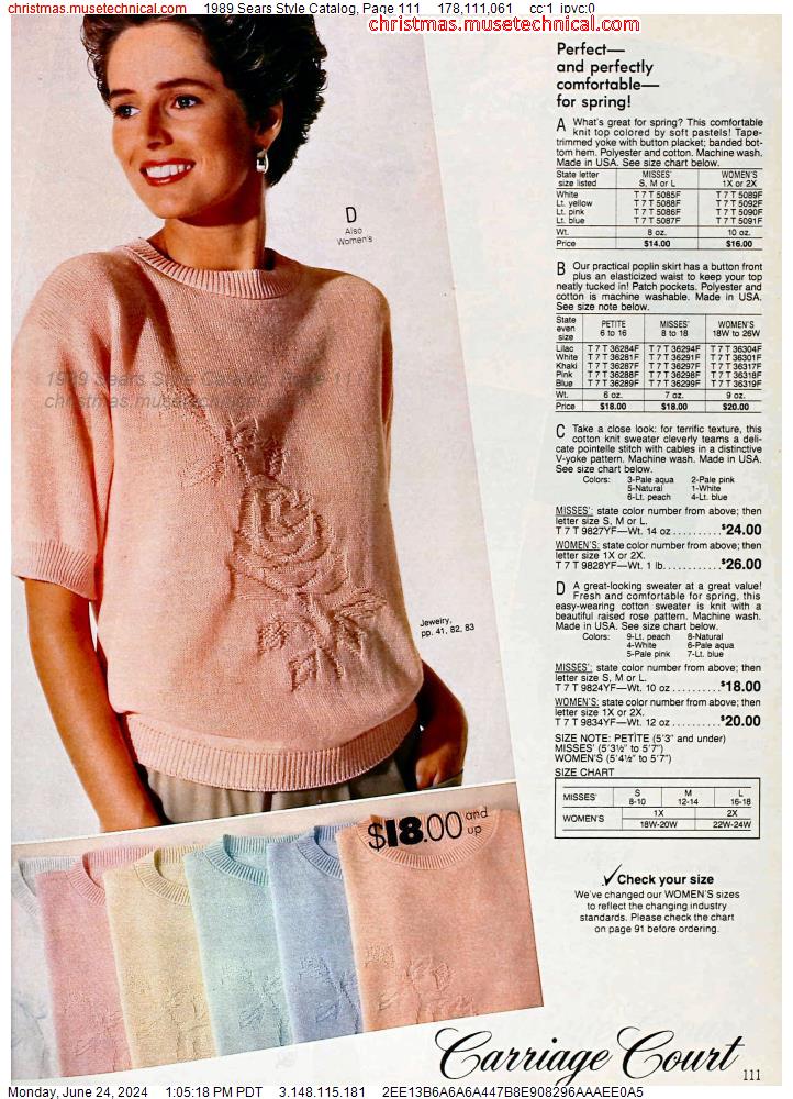 1989 Sears Style Catalog, Page 111